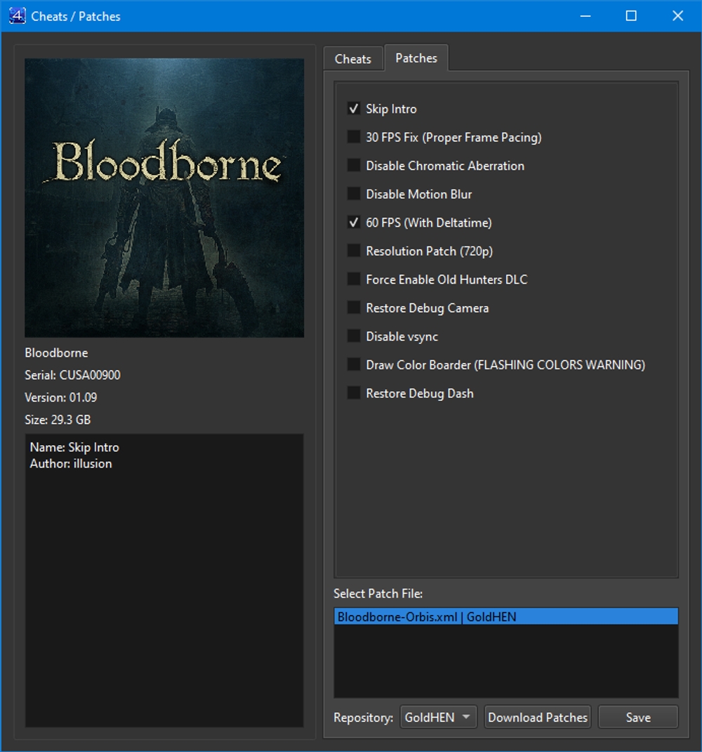 img of Patches and cheats support
