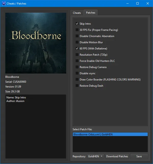 img of Patches and cheats support